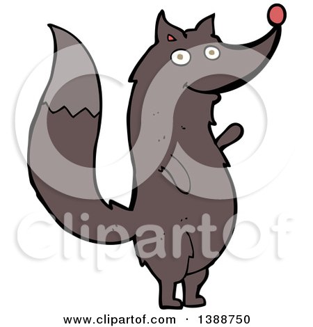 Clipart of a Cartoon Wolf - Royalty Free Vector Illustration by lineartestpilot