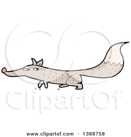 Clipart of a Cartoon Wolf - Royalty Free Vector Illustration by lineartestpilot