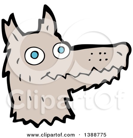 Clipart of a Cartoon Wolf - Royalty Free Vector Illustration by lineartestpilot