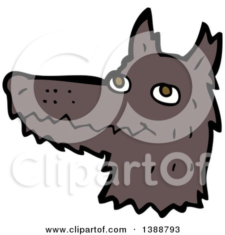 Clipart of a Cartoon Wolf - Royalty Free Vector Illustration by lineartestpilot