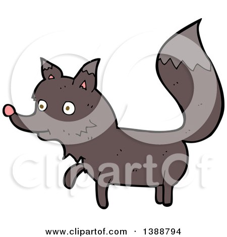 Clipart of a Cartoon Wolf - Royalty Free Vector Illustration by lineartestpilot