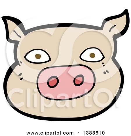 Clipart of a Cartoon Pig - Royalty Free Vector Illustration by lineartestpilot