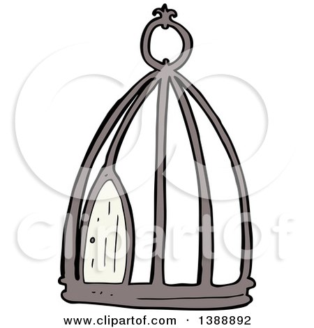Clipart of a Cartoon Bird Cage - Royalty Free Vector Illustration by lineartestpilot
