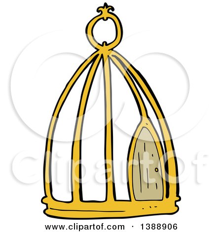 Clipart of a Cartoon Bird Cage - Royalty Free Vector Illustration by lineartestpilot