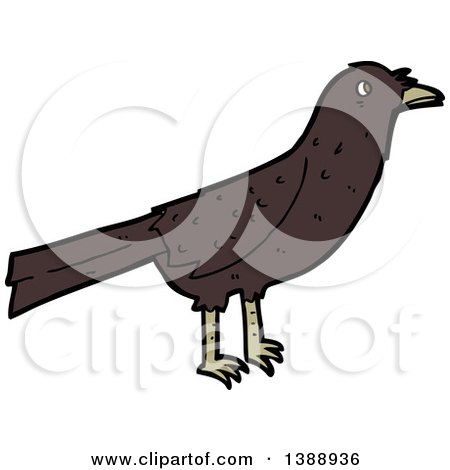 Clipart of a Cartoon Crow Bird - Royalty Free Vector Illustration by lineartestpilot