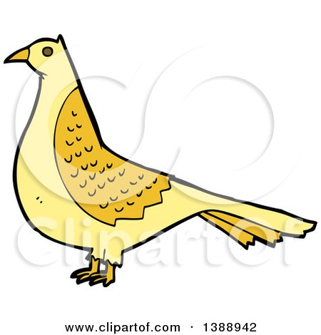 Clipart of a Cartoon Yellow Bird - Royalty Free Vector Illustration by lineartestpilot