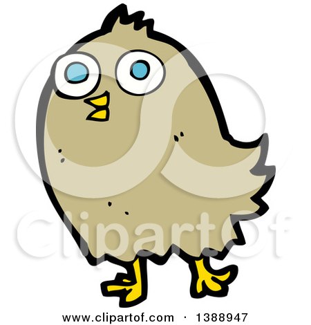 Clipart of a Cartoon Brown Bird - Royalty Free Vector Illustration by lineartestpilot