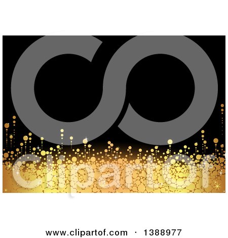 Clipart of a Background of Gold Snow over Black - Royalty Free Vector Illustration by dero