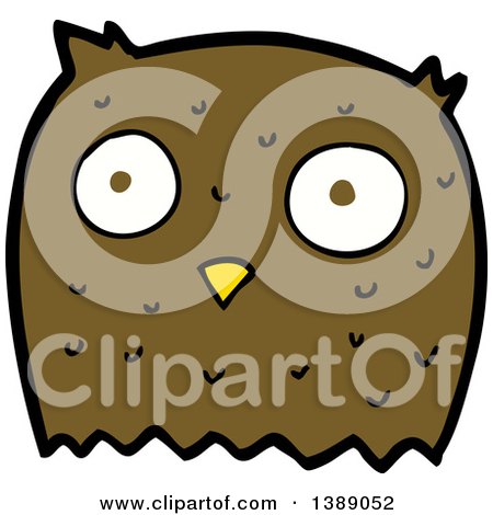 Clipart of a Cartoon Owl - Royalty Free Vector Illustration by lineartestpilot
