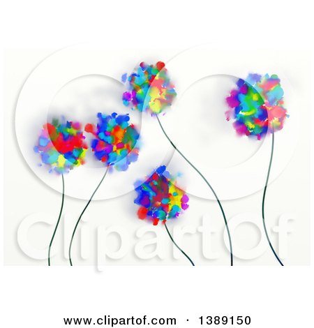 Clipart of a Background of Painted Flowers - Royalty Free Illustration by Prawny