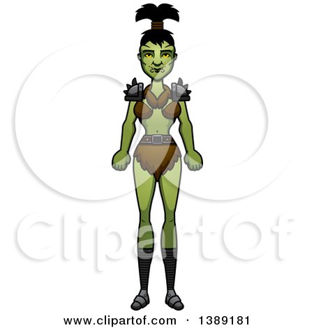 Clipart of a Female Orc - Royalty Free Vector Illustration by Cory Thoman