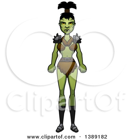 Clipart of a Female Orc - Royalty Free Vector Illustration by Cory Thoman