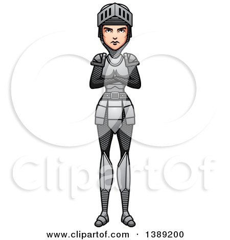 Clipart of a Female Knight with Folded Arms - Royalty Free Vector Illustration by Cory Thoman