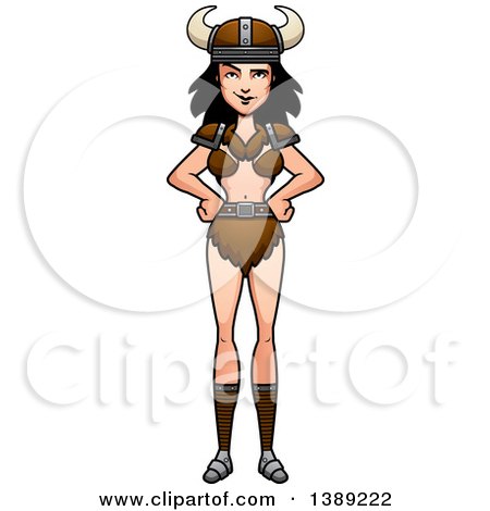 Clipart of a Sly Barbarian Woman - Royalty Free Vector Illustration by Cory Thoman