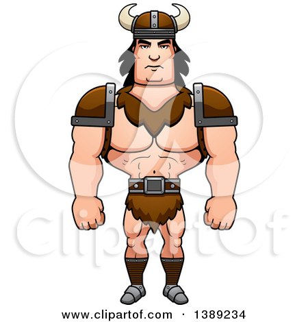 Clipart of a Muscular Barbarian Man - Royalty Free Vector Illustration by Cory Thoman