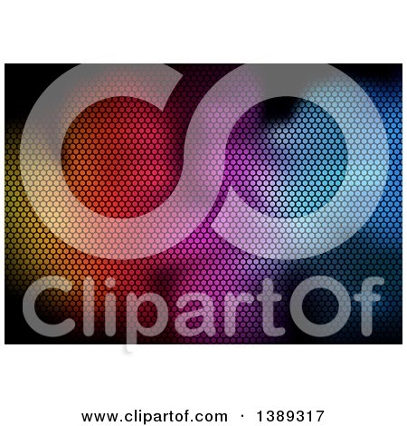 Clipart of a Background Grid of Colorful Lights - Royalty Free Vector Illustration by dero