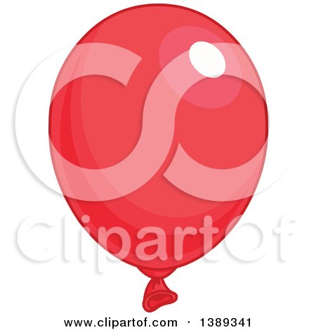 Clipart of a Red Shiny Party Balloon - Royalty Free Vector Illustration by Pushkin