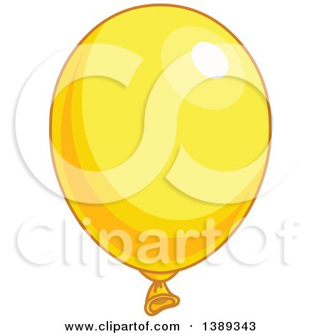 Clipart of a Yellow Shiny Party Balloon - Royalty Free Vector Illustration by Pushkin