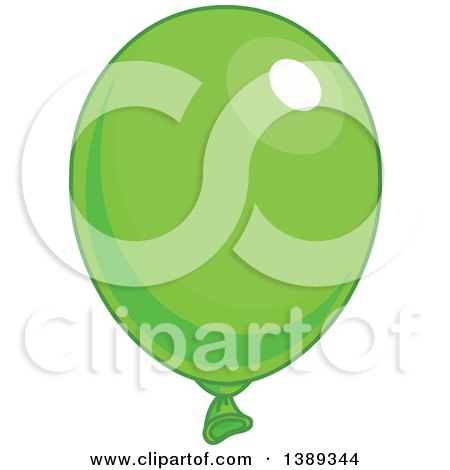 Clipart of a Green Shiny Party Balloon - Royalty Free Vector Illustration by Pushkin