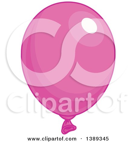 Clipart of a Pink Shiny Party Balloon - Royalty Free Vector Illustration by Pushkin
