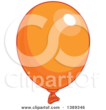 Clipart of an Orange Shiny Party Balloon - Royalty Free Vector Illustration by Pushkin