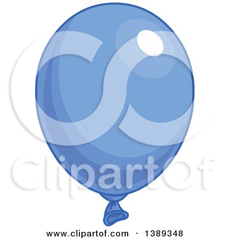 Clipart of a Blue Shiny Party Balloon - Royalty Free Vector Illustration by Pushkin