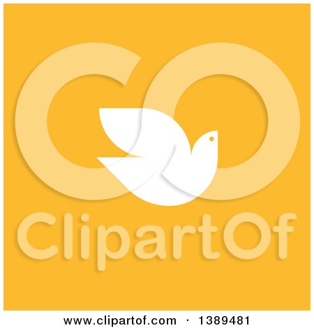 Clipart of a Flat Design White Dove on Orange - Royalty Free Vector Illustration by elena