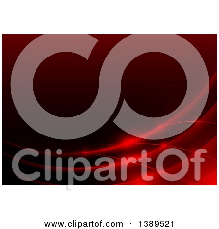 Clipart of a Background of Glowing Red Swooshes - Royalty Free Vector Illustration by dero