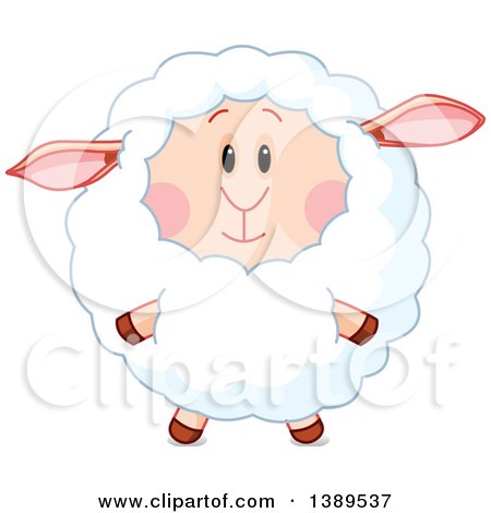 Clipart of a Cute Sheep - Royalty Free Vector Illustration by Pushkin