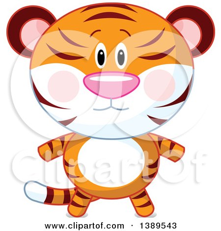 Clipart of a Cute Tiger - Royalty Free Vector Illustration by Pushkin