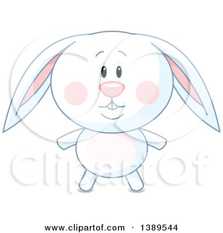 Clipart of a Cute White Rabbit - Royalty Free Vector Illustration by Pushkin