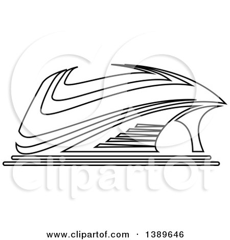 Clipart of a Lineart Stadium - Royalty Free Vector Illustration by Vector Tradition SM