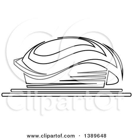 Clipart of a Lineart Stadium - Royalty Free Vector Illustration by Vector Tradition SM