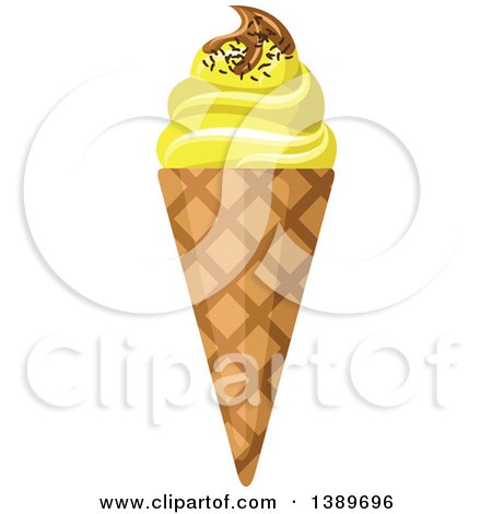 Clipart of a Waffle Ice Cream Cone - Royalty Free Vector Illustration by Vector Tradition SM