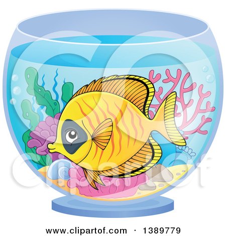 Clipart of a Yellow Marine Fish - Royalty Free Vector Illustration by visekart