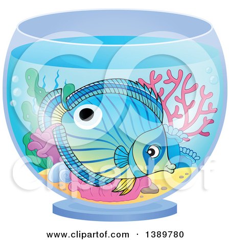 Clipart of a Marine Fish in a Bowl - Royalty Free Vector Illustration by visekart