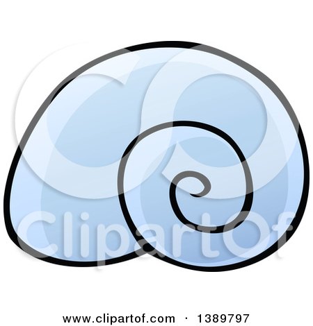 Clipart of a Blue Snail Shell - Royalty Free Vector Illustration by visekart