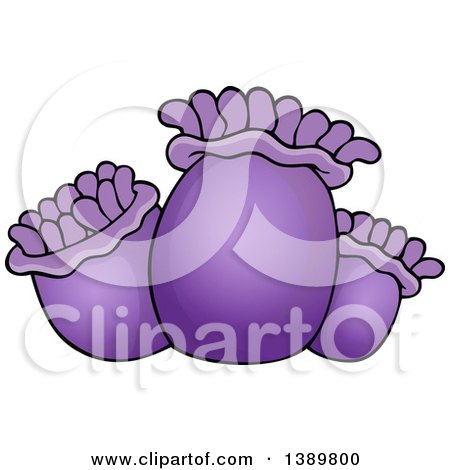 Clipart of Purple Sea Anemones - Royalty Free Vector Illustration by visekart