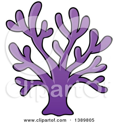 Clipart of a Fan of Purple Coral - Royalty Free Vector Illustration by visekart