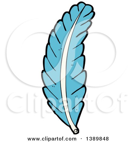 Clipart of a Cartoon Bird Feather - Royalty Free Vector Illustration by lineartestpilot
