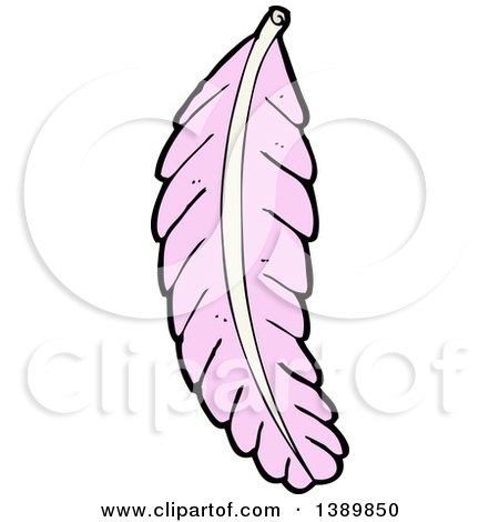 Clipart of a Cartoon Bird Feather - Royalty Free Vector Illustration by lineartestpilot