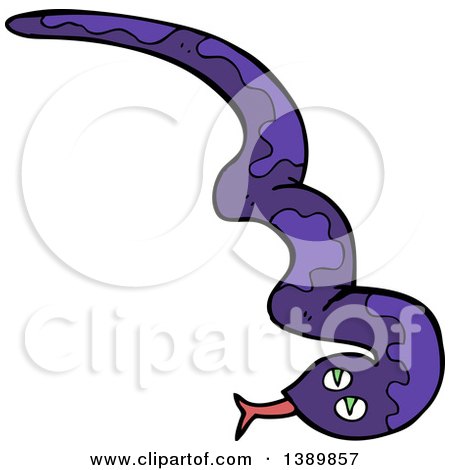 Clipart of a Cartoon Purple Snake - Royalty Free Vector Illustration by lineartestpilot