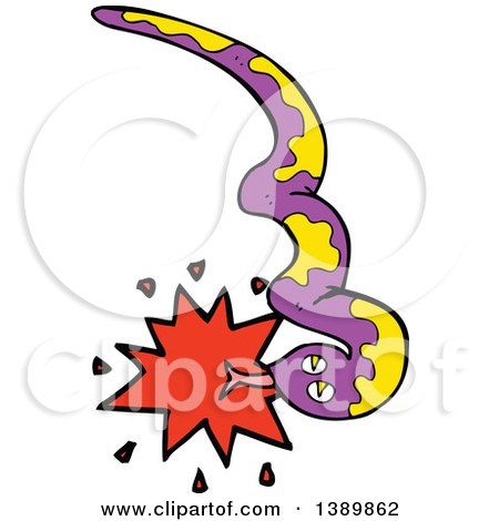Clipart of a Cartoon Purple and Yellow Snake - Royalty Free Vector Illustration by lineartestpilot