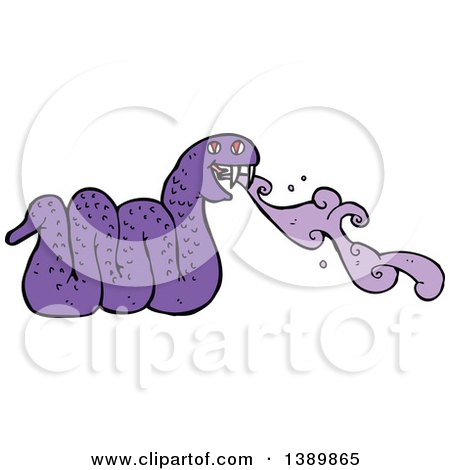 Clipart of a Cartoon Purple Snake - Royalty Free Vector Illustration by  lineartestpilot #1389865