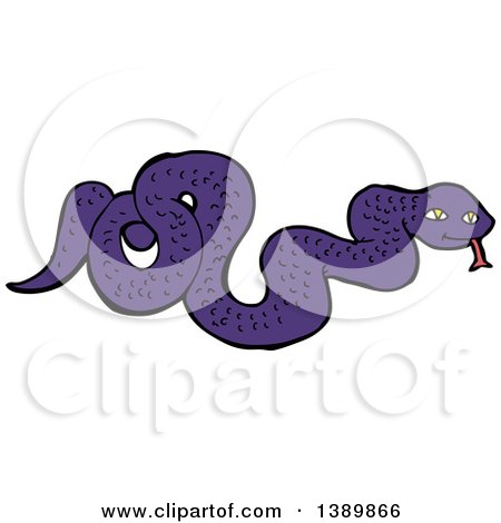 Clipart of a Cartoon Purple Snake - Royalty Free Vector Illustration by lineartestpilot