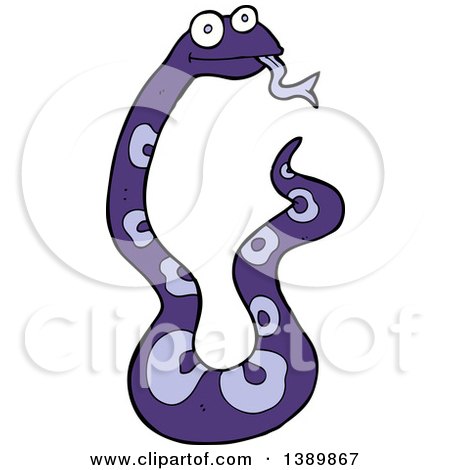 Clipart of a Cartoon Purple Snake - Royalty Free Vector Illustration by  lineartestpilot #1389867