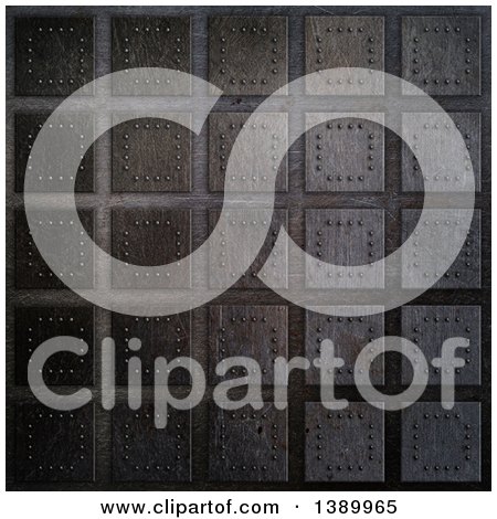 Clipart of a Metal Plate Tile Background - Royalty Free Illustration by KJ Pargeter
