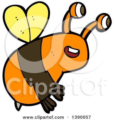 Clipart of a Cartoon Bee - Royalty Free Vector Illustration by lineartestpilot