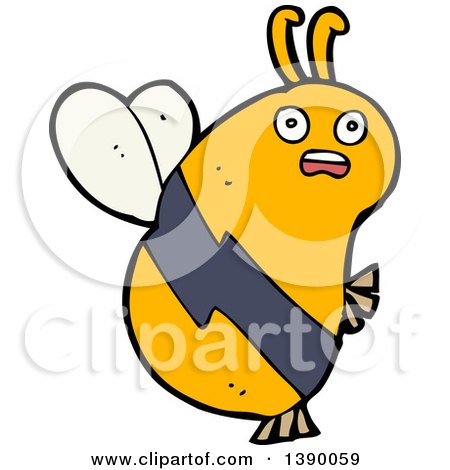 Clipart of a Cartoon Bee - Royalty Free Vector Illustration by lineartestpilot