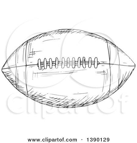 Clipart of a Gray Sketched Football - Royalty Free Vector Illustration by Vector Tradition SM